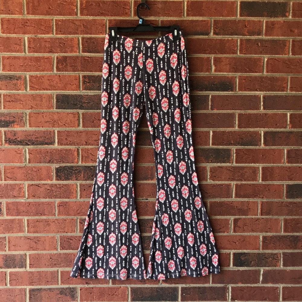 BOHO high waisted flare patterned stretch pants